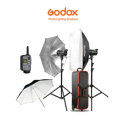 Kit 2 flashes Godox DS400II con transmisor y maleta