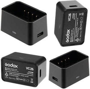 Cargador de batería VC26 para Godox V1 y AD100Pro