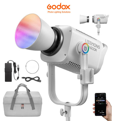Foco Led RGB Godox Litemons LA600R K1 con maleta