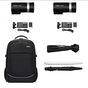Dual Kit Godox AD300Pro con mochila y accesorios