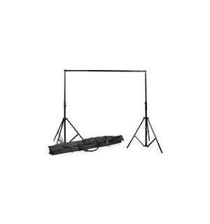 Kit Soporte fondos 2,6x3 metros + fondos algodón blanco y negro 3x6 metros